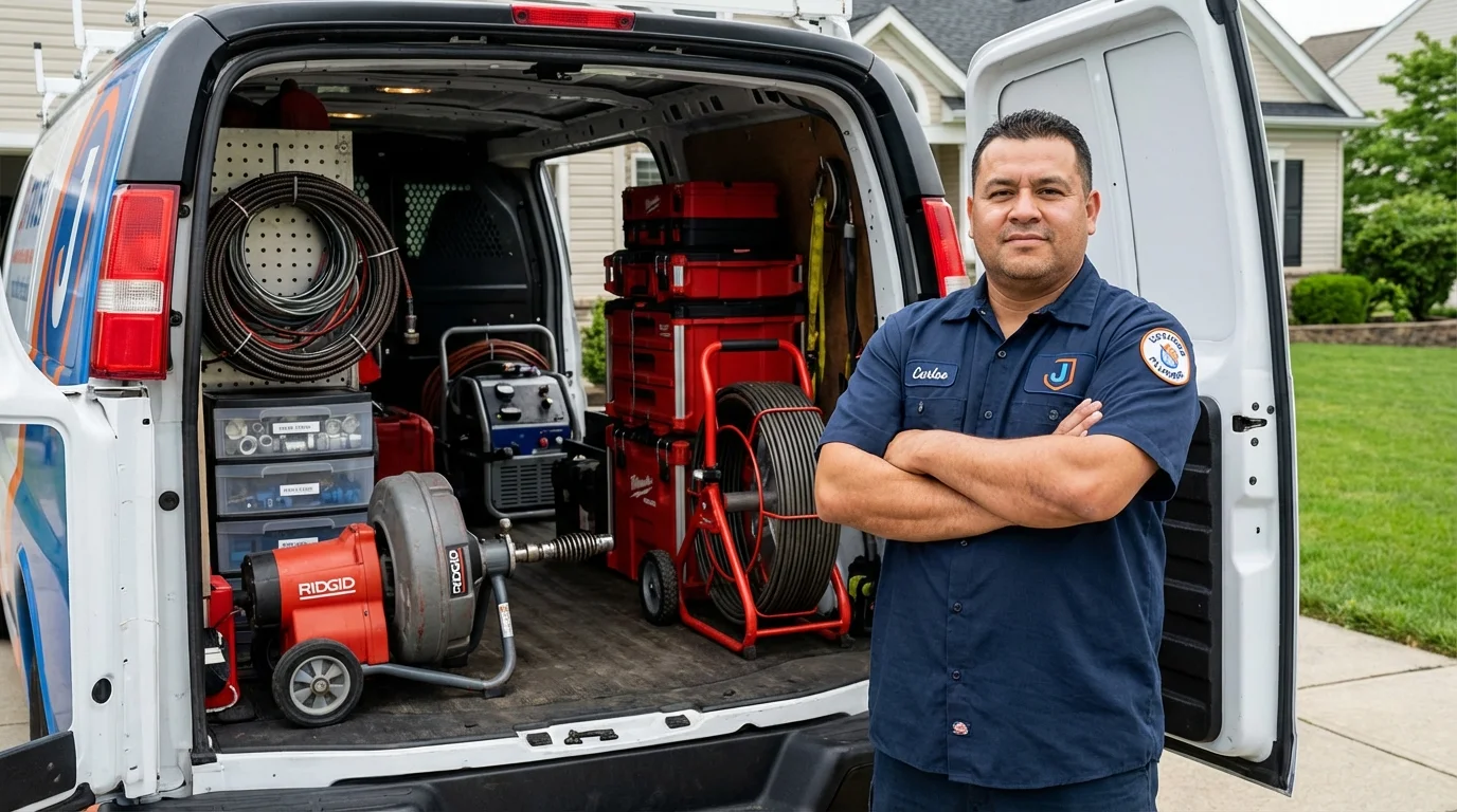 Professional drain cleaning equipment and Johns Plumbing LLC plumber in Hogansville