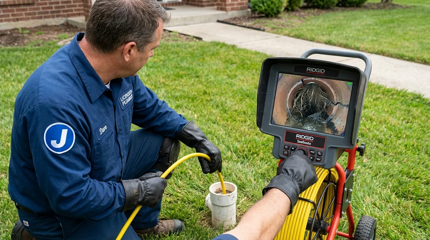Sewer camera inspection being performed by Johns Plumbing LLC in Hogansville